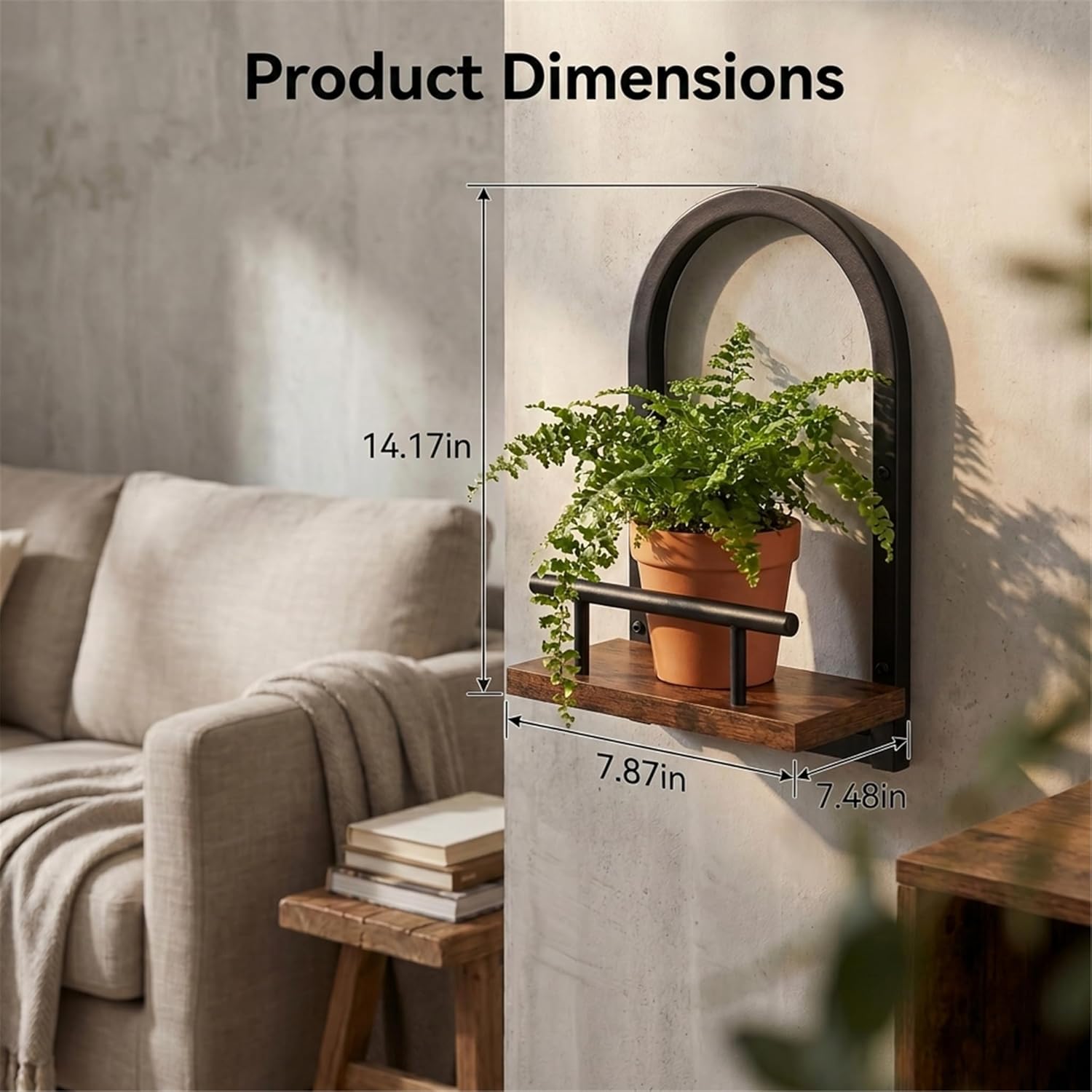 Amaoot Floating Shelves Set for 2, Wall Planters for Indoor Plants, Hanging Shelves Wall Shelf Plant Holder for Living Room Decor, Bathroom, Bedroom, Kitchen, Office