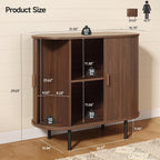 ONBRILL 31.5" Sideboard Buffet Cabinet with Storage, Storage Cabinet with Sliding Door & Adjustable Shelf, Modern Accent Coffee Bar Console Table for Kitchen, Entryway, Walnut