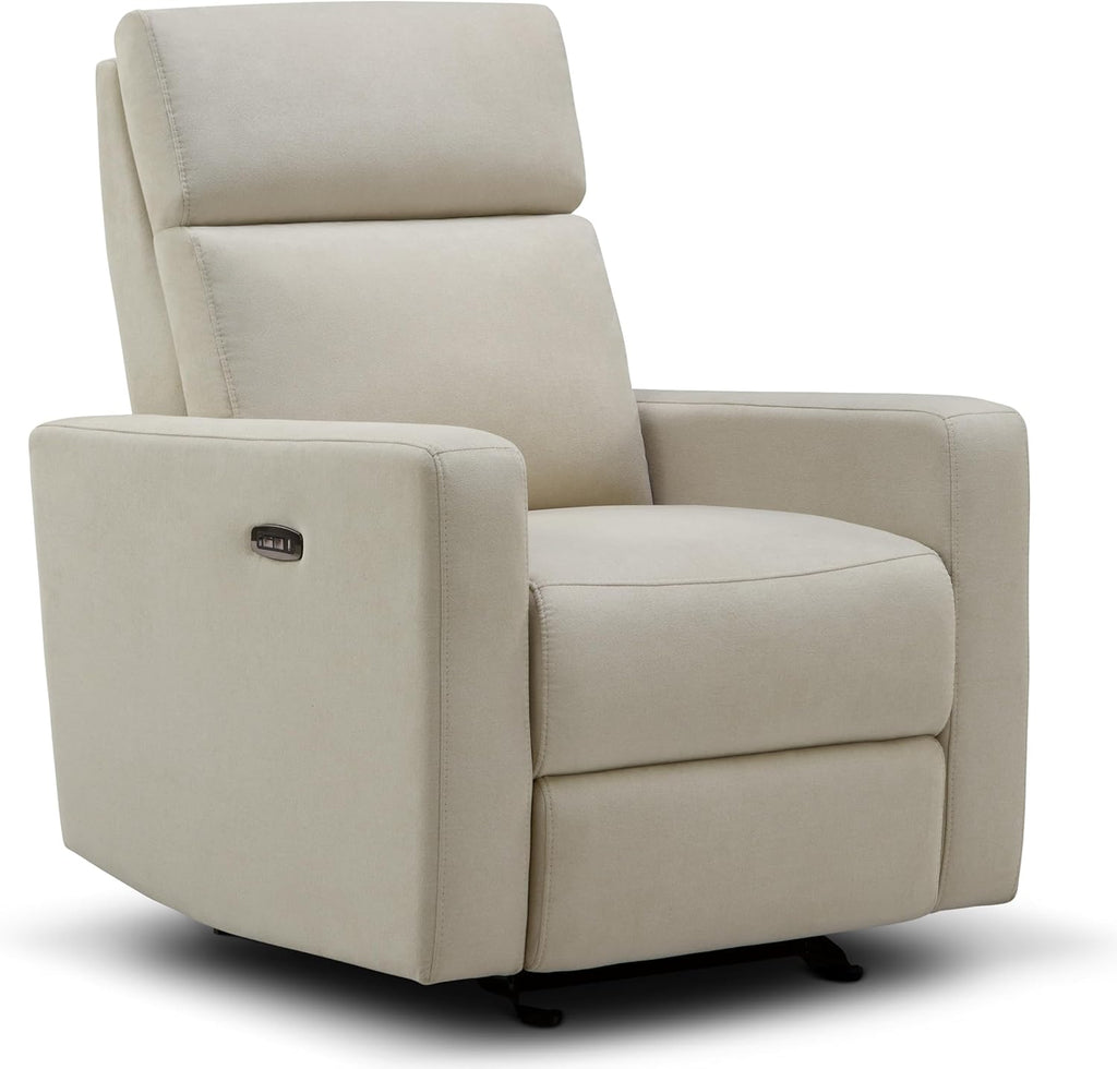 Nurture& The Glider Premium Power Recliner Nursery Glider Chair with Adjustable Head Support | Designed with a Thoughtful Combination of Function and Comfort | Built-in USB Charger (Ivory)