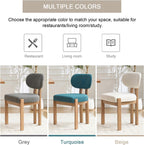 Wooden Dining Chairs Set of 4, Mid Century Modern Chenile Upholstered Dining Room Chair Kitchen Chairs with Solid Wood Legs, Farmhouse Dinner Chair for Kitchen Restaurant Living Room, Beige
