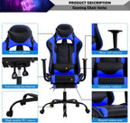 PC Computer Lumbar Support Headrest,High Back Racing Office Video Gaming Rolling Swivel Task Chair for Kids or Adults,Blue