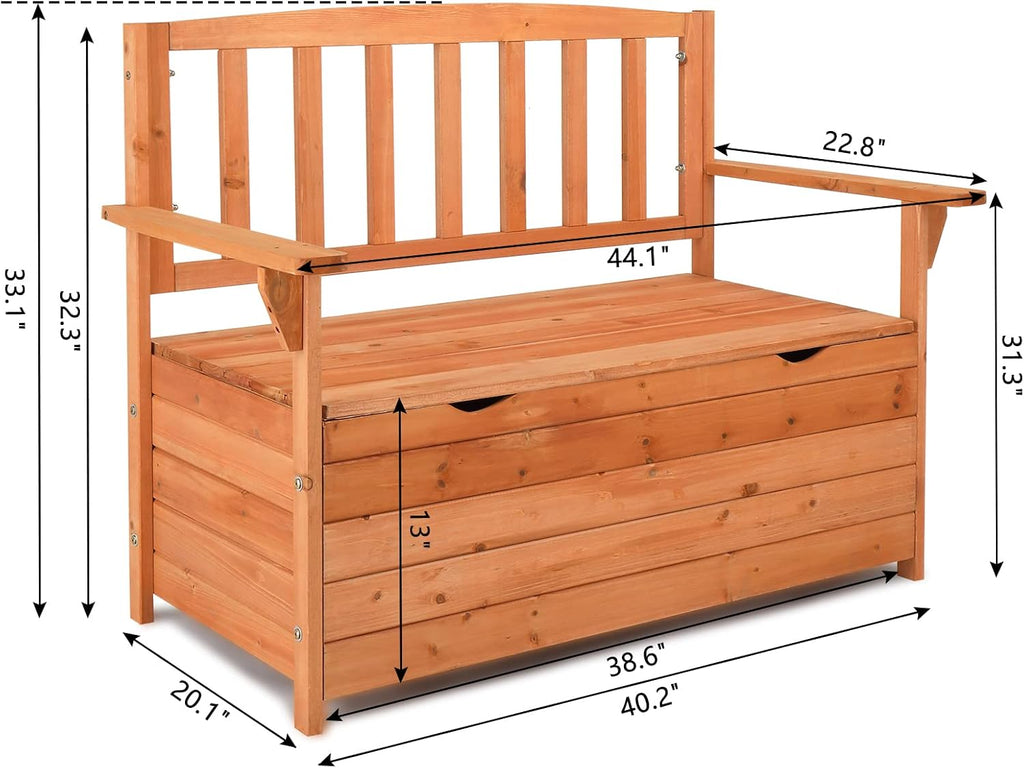 Deck Box Bench, Storage Box with Backrest Armrest, All-Weather Yard Container Furniture for Tools, Toys, Outdoor Storage Bench Deck Box w/Seat for Backyard, Porch, Patio, Garden