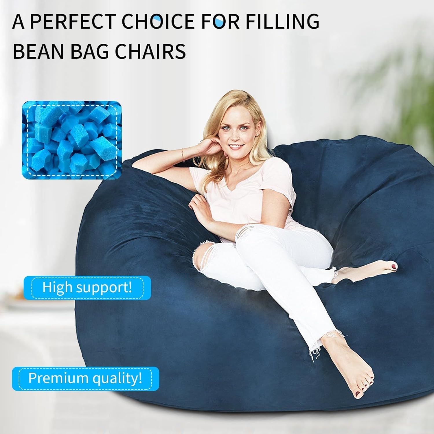 40lbs Bean Bag Filler, Pillow Filler Stuffing, Bean Bag Filling, Shredded Memory Foam Filling, Punching Bag Filler, Foam Refill for Pouf/Ottoman Stuffing/Boxing Bag,Added Gel Particles