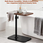 Side Table, Couch Side Table, C Table Adjustable Swivel Sofa Tray Table with Heavy Metal Base, 11.8×15.7in C Shaped End Table for Couch, Bed, or Living Room