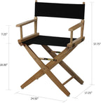 American Trails Extra-Wide Premium 18" Director's Chair Natural Frame with Black Canvas