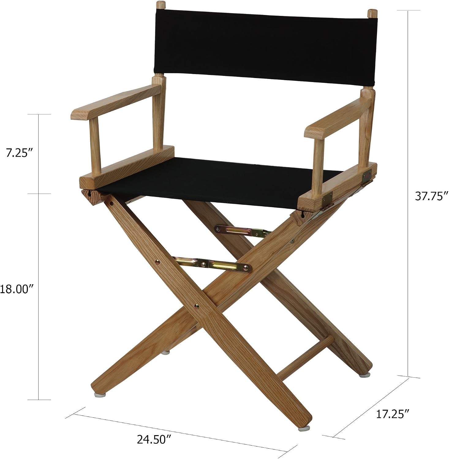 American Trails Extra-Wide Premium 18" Director's Chair Natural Frame with Black Canvas