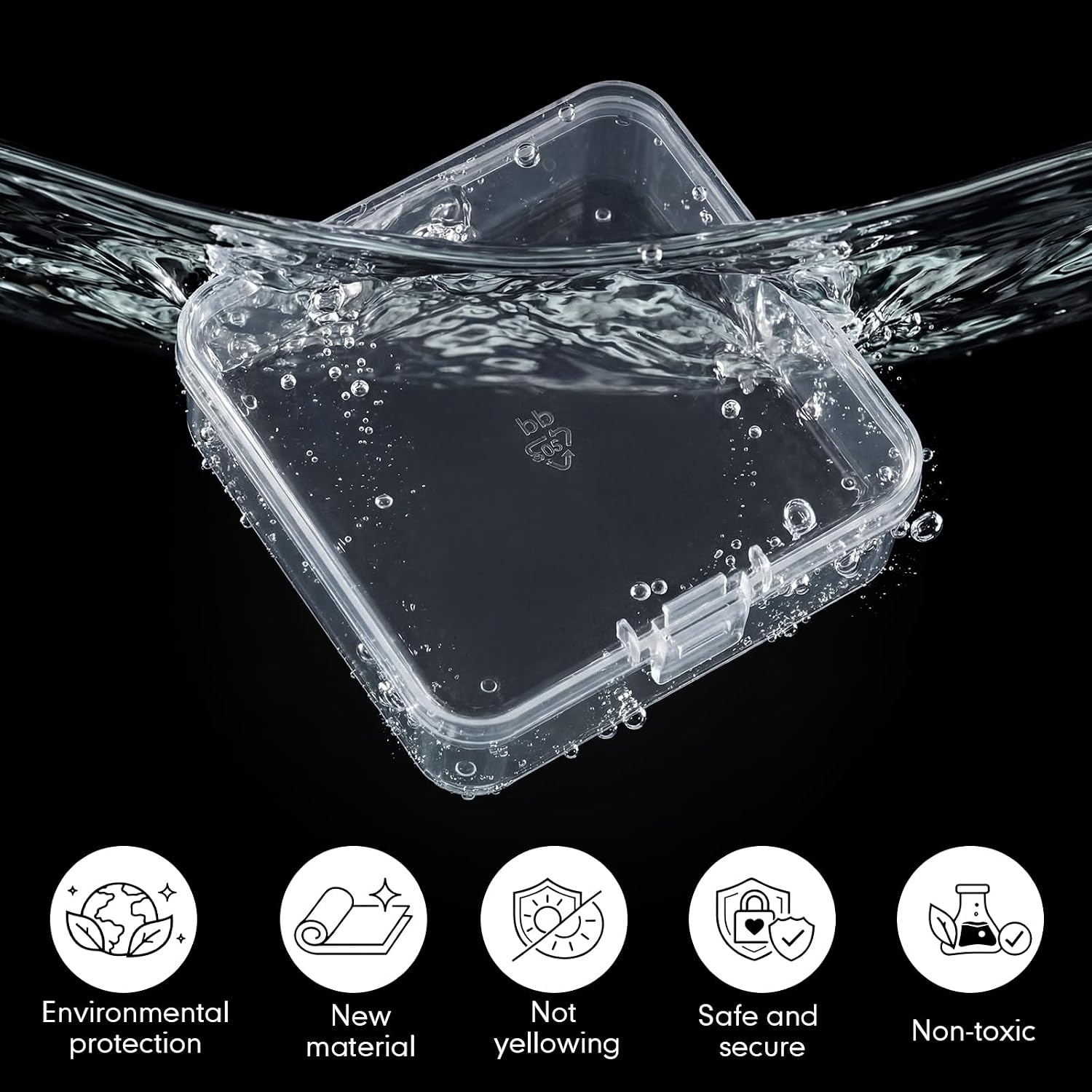 SATINIOR 300 Packs Clear Small Plastic Containers 2.9 X 2.9 X 1 Inches Transparent Storage Box with Hinged Lid in Bulk for Jewelry Hardware Crafts Small Items