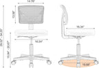 Sweetcrispy Small Office Desk Chair, Ergonomic Low-Back Mesh Rolling Work Swivel Chairs with Wheels, Armless Comfortable Seat Lumbar Support for Home, Bedroom, Study, Student, Adults,Classic Black