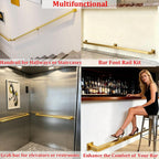 Bar Foot Rail Kit, Square Pipe Foot Rest for Bar Counter, Wall Mounted, Rest Brackets with Internal Connector, Stair Handrail, for Commercial & Home Coffee Shop(Black,5.5m)