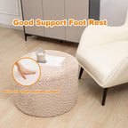 Round Pouf Ottoman 20 x 20 x 14 Inches Boho Poof Home Decor Floor Pouffe Ottoman Foot Rest for Couch Sofa Bean Bag Chairs Living Room Bedroom (Light Coffee)