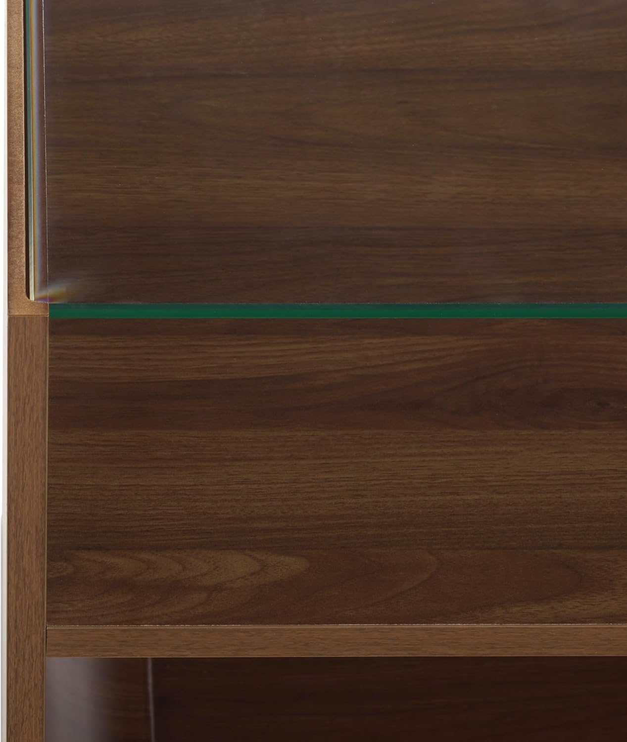 SAFAVIEH Furniture - Acres Accent Table - Walnut Wood & Glass Top - 2 Shelves - Ideal for Living Room, Bedroom, 20" W x 18" D x 23" H (ACC2329C)