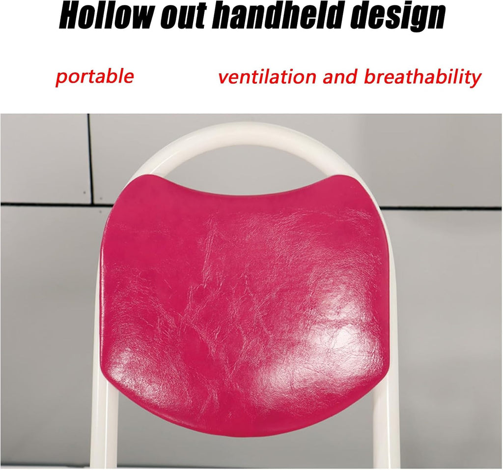 Folding Chairs 1 Pack - red Office Desk Guest Chair,Medium Hole Design with high backrest,Metal Frame Stacking Stools for Party(White)