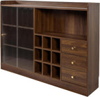 Sideboard Cabinet Buffet Cabinet with Storage,Wine Cabinet with Sliding Glass Doors,Freestanding Countertop Kitchen Pantry for Wine,Spice Seasoning Bottles,Dish,Bowl