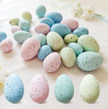 24Pcs Easter Speckled Eggs - Assorted Sizes Faux Pastel Chicken Eggs for Vase & Bowl Filler, DIY Easter Spring Home Party Favors and Wedding Table Decorations