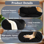 FanYi Bean Bag Chair for Adults with Armrests and Ottoman Comfy Beanbag Lounge Lazy Floor Sofa Accent Chair for Living Room, Bedroom & Dorm, Cozy Fluffy Single Cloud Mini Couch, Black