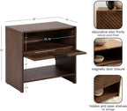 Kate and Laurel Mezzeta Modern Slatted Wood Side Table with Storage, 22 x 14 x 22, Natural Wood, Transitional Chevron Mango Wood End Table with Bonus Shelf Below for Bedroom Nightstand