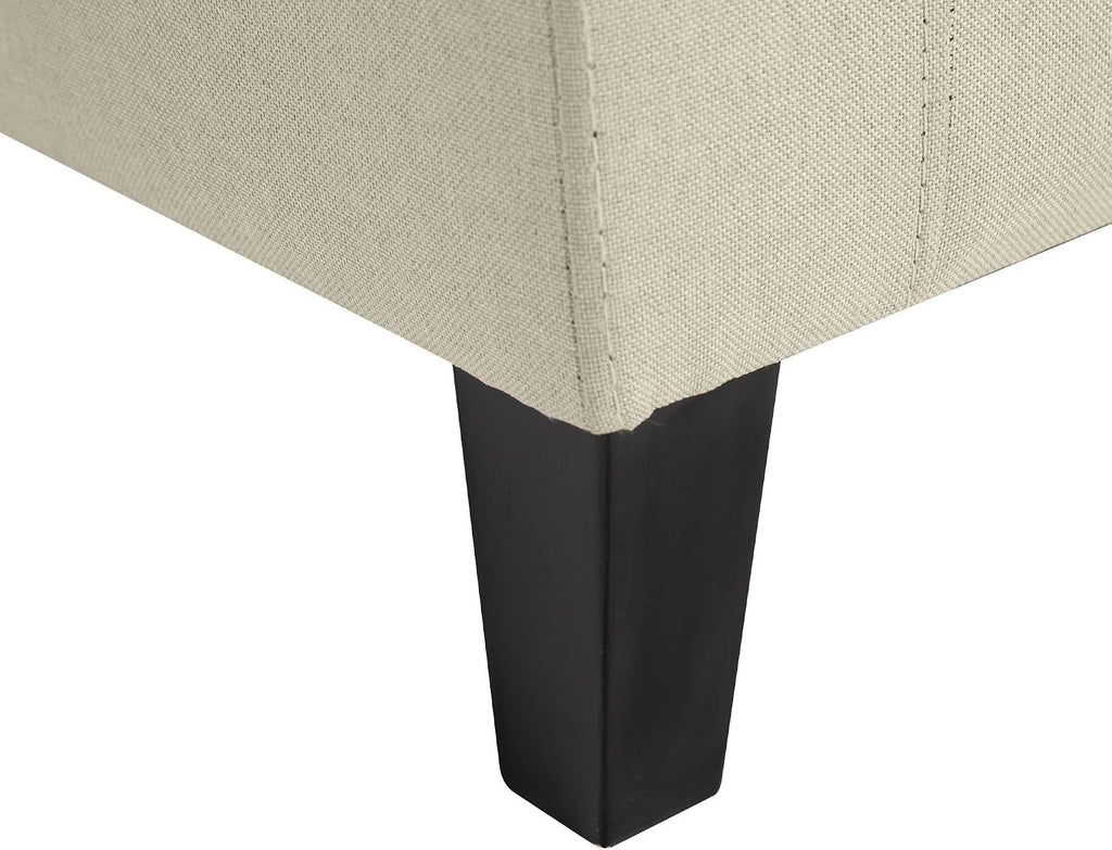 Elegant Linen Tufted Storage Ottoman Bench Lift Top Beige Contemporary Design Premium Upholstery Sturdy Construction Versatile Storage Solution
