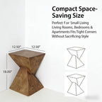 Modern Side Table with Geometric Design, Stylish Accent End Table for Living Room & Bedroom, Contemporary Black Accent Furniture for Home Decor (Natural)
