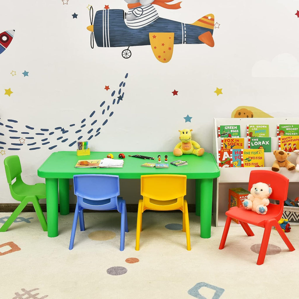 Costzon Kids Chairs, Stackable Plastic Colorful for Toddlers Boys Girls, Learn and Play Stools for School, Home & Play Room (Multicolor, 4 Chairs)