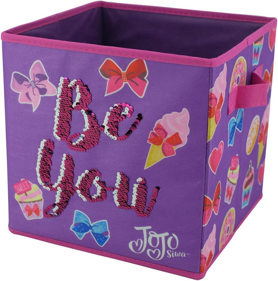 Idea Nuova JoJo Siwa 5 Piece Storage Set Including Collapsible Trunk, 2 Storage Cubes, 1 Sequin Storage Cube and 1 Pop Up Hamper