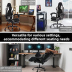 Gaming Chair, Computer Chair with Footrest and Lumbar Support,High Back Ergonomic Office Chair, Height Adjustable Game Chair with 360°-Swivel Seat and Headrest, for Office or Gaming (White)