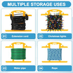 4Pcs ABS Heavy Duty Extension Cord Storage Reel Christmas Light Storage Holder Portable 100ft Cord Organizer Yellow H-shape Wrap-Holds Extension Spools Cord Winder for Indoor & Outdoor