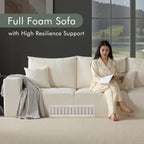 Gericco 113" Modular Sectional Couch, Cloud Boneless Sofa with Deep Seats, Upholstered Corduroy U-Shaped Sleeper Sofa with Chaise, 3-Seater Couches for Living Room, No Assembly Required, Beige