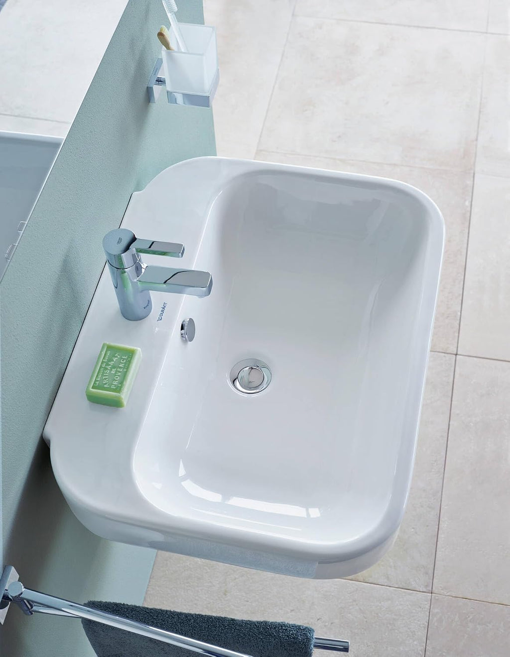 Duravit 2316650000 Happy D.2 25-5/8" Rectangular Ceramic Wall Mounted Bathroom Sink