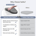 baibu Kitchen Chair Cushions Set of 2, Dual-Layer Patented Design Memory Foam Dining Chair Pads with Ties and Washable Cover, 2 Pack, 17" x 16" x 2", Blue