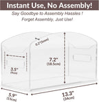 Acrylic Record Holder - Modern Vinyl Record Storage Box, LP Record Organizer, Clear Lucite Record Case with Handles, Album Record Display Bin, Holds up to 35-45 Records