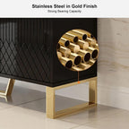 homary Modern 59" Buffet Cabinet Table with 4 Doors & 6 Shelves - Sideboard Cabinet for Dining Room, Kitchen (Black)