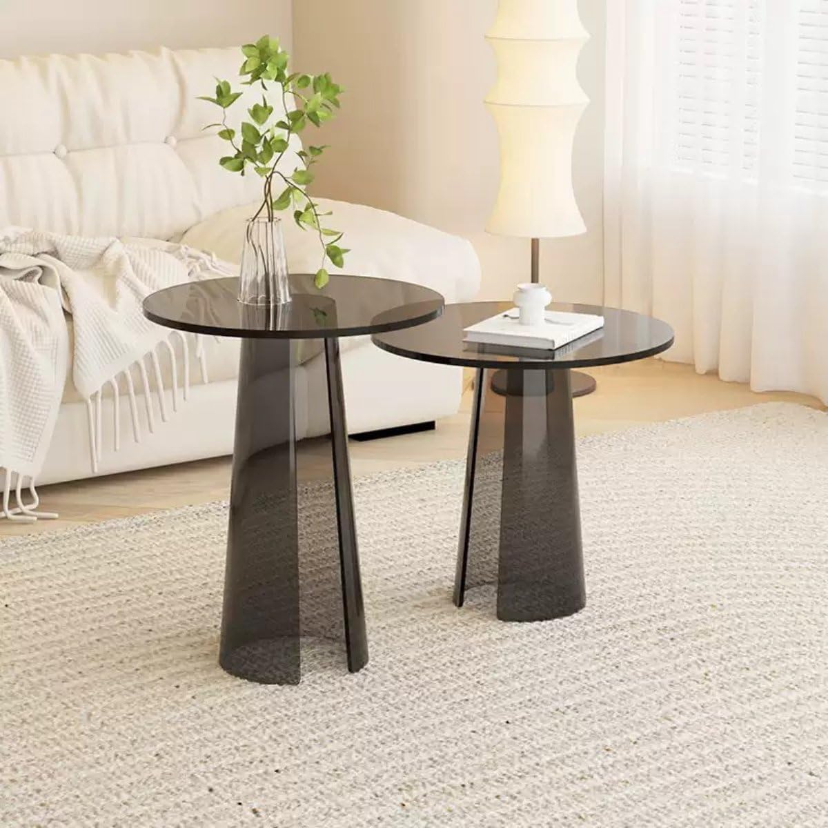 Acrylic End Table, Transparent Bedside Nightstand for Small Spaces, Durable and Lightweight Side Table for Living Room and Bedroom Decor