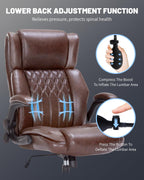 600LBS Large Heavy Duty Office Chair, Big and Tall Office Chair for Heavy People, Executive Desk Chair with Lumbar Support, Computer Desk Chairs with Flip Up Arm
