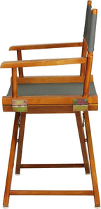 Casual Home 18" Director's Chair Honey Oak Frame with Grey Canvas