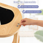 GOFLAME Ergonomic Kneeling Chair, Wooden Rocking Knee Chair with Comfortable Padded Seat Cushion & Knee Support for Home Office, Upright Posture Support Chair for Back Pain Relief (Black)