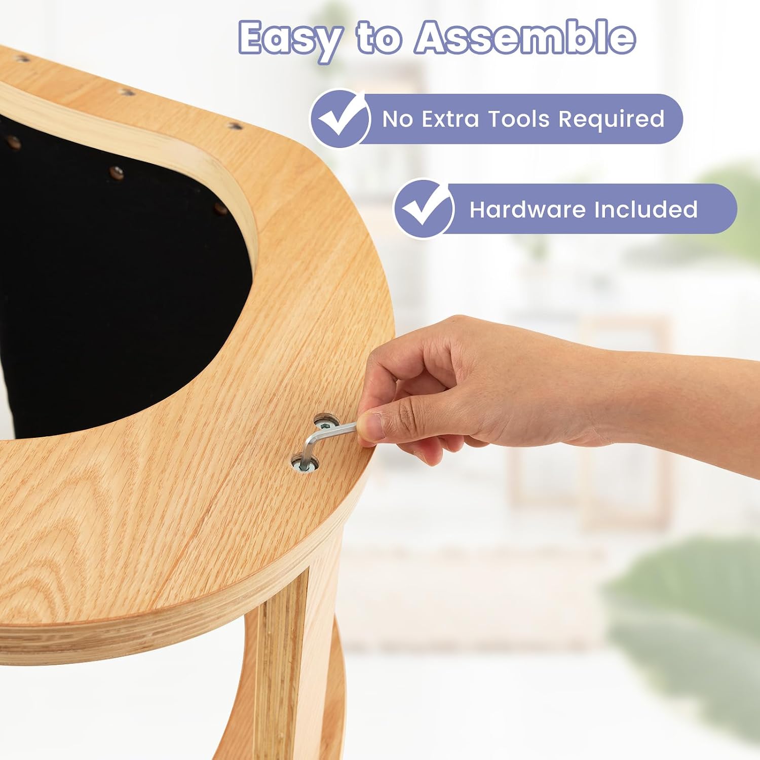 GOFLAME Ergonomic Kneeling Chair, Wooden Rocking Knee Chair with Comfortable Padded Seat Cushion & Knee Support for Home Office, Upright Posture Support Chair for Back Pain Relief (Black)