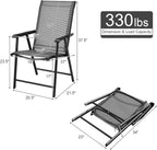 S AFSTAR Patio Chairs Set of 4, Outdoor Folding Dining Chairs with Armrests, Foldable Porch Chairs for Lawn Deck Backyard, Folding Chairs for Adults (Gray)