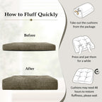 downluxe Chair Cushions for Dining Chairs 4 Pack, Tufted Indoor Chair Pads with Non-Slip Bottom, U-Shaped Kitchen Chair Cushions, 17"x17"x4", Coffee