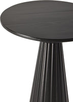 COZAYH Rustic Pedestal End Table, Farmhouse Round Martini Table Wood Plant Stand Drink Table for Small Space Living Room, Bedroom, Black