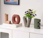Creative Vase Set of 4, Modern Nordic Boho Style Flower Vases Home Decor for Living Room Kitchen Office(Green/Brown/Burgundy/Khaki)