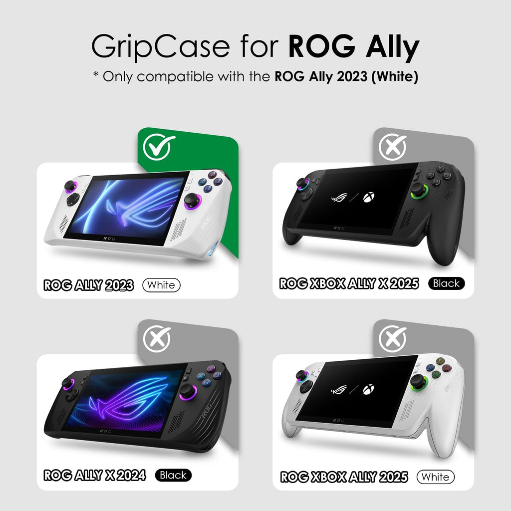 Skull & Co. GripCase Ally for ROG Ally (2023 Model): A Soft Protective Case with Textured Grips Full Protection and Stand, Shock-Absorption Non-Slip and Anti-Scratch Cover Design - Black