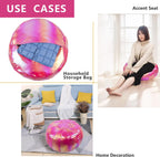 Round Unstuffed Sparkling Pouf Ottoman, Bean Bag Chair, Foot Stool, Foot Rest, Storage Solution (Empty & New) for Living Room (Pink（L）, Large)