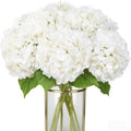 3 Pcs White Artificial Hydrangea Large Flowers 20" Real Touch Faux Hydrangea Flowers Latex Fake Flowers for Wedding Party Home Decor