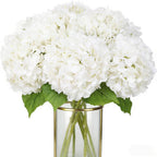 3 Pcs White Artificial Hydrangea Large Flowers 20" Real Touch Faux Hydrangea Flowers Latex Fake Flowers for Wedding Party Home Decor