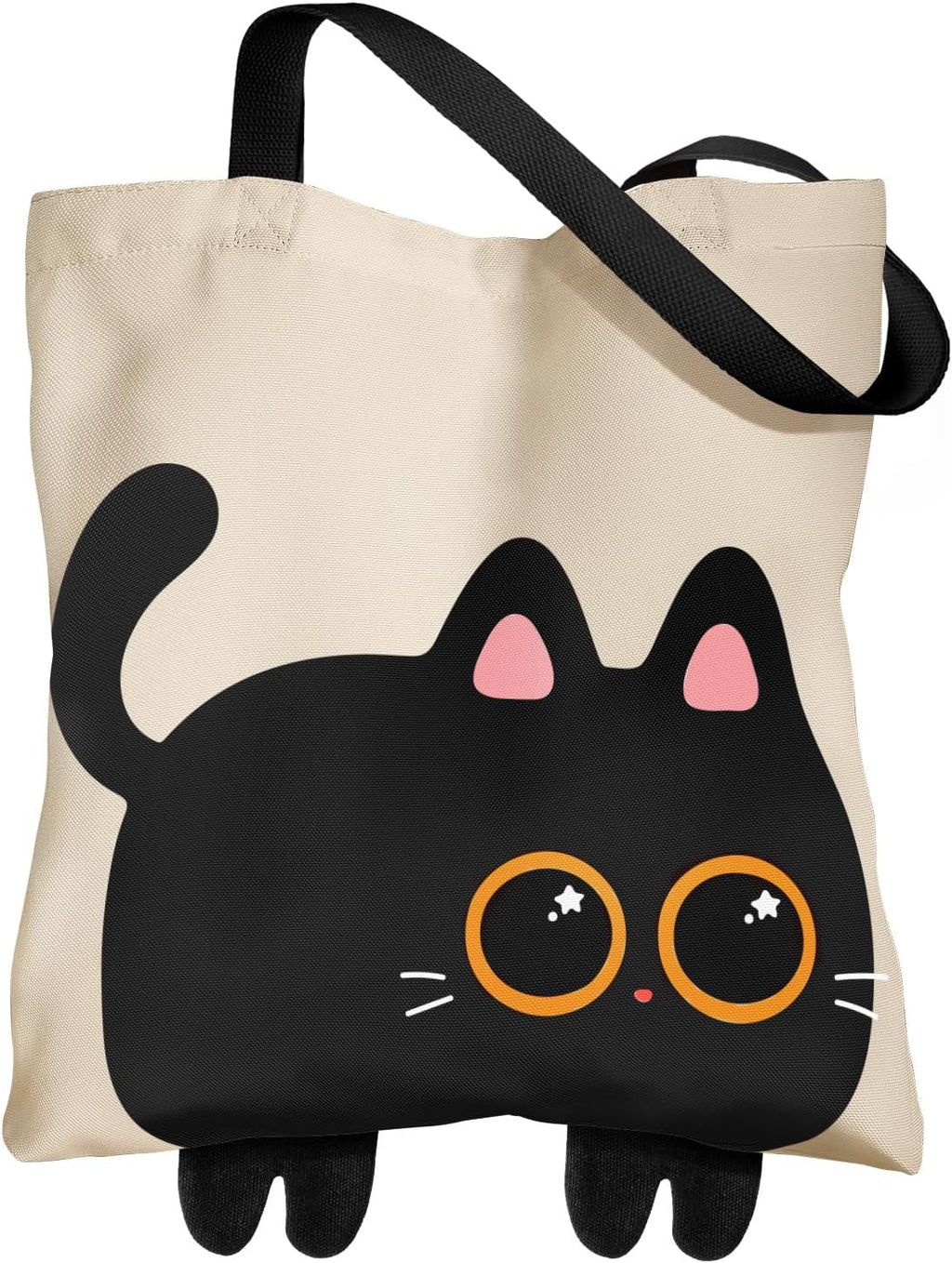 Miss Adola Funny Feet Cute Canvas Tote Bag for Women - Magnetic Closure & Inner Pocket, Cartoon Cotton Tote Bags for Girls