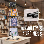 ANBOXIT Greeting Card Display Stand Rotating Rack Holder, for Postcard Sticker Retail, Metal Black, 12 Display Pockets