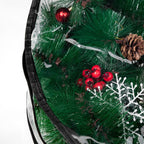 2-Pack Christmas Wreath Storage Container 24'', Clear Wreath Storage Bags with Dual Zippers for Xmas Seasonal Thanksgiving Holiday Artificial Wreath Storage