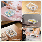 3PCS Clear Hard Shell Zipper Case, Portable Storage Box for Makeup, Toiletry, Travel, Durable and Waterproof Storage Bins, Grade Plastic Zipper Case, Cosmetic Bag (White)