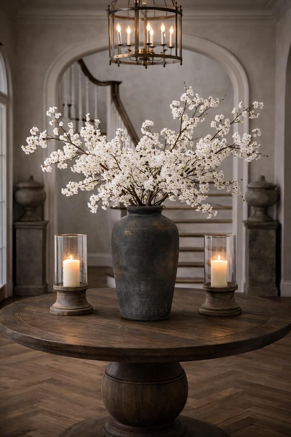 Vaseking Large Ceramic Rustic Vase, 11 inch Minimalist Decorative Farmhouse Tall Vase for Home Decor, Living Room, Shelf Decor, Enterway, Wedding, Table Decoration, Bronze
