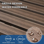 46" Outdoor Metal Backless Bench, All-Weather Patio Garden Bench for Backyard, Porch, or Lawn, Durable Steel Bench for Outdoor Spaces, Walnut